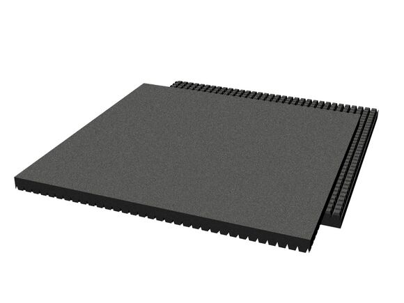 Rubber pavement 500x500x40 mm (raster 15 mm, black)