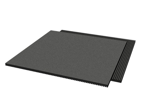 Rubber pavement 1000x1000x25 mm (raster 15 mm, black)
