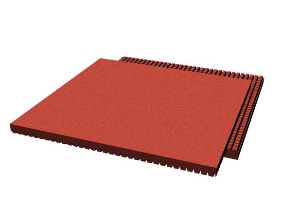 Rubber pavement 500x500x40 mm (raster 15 mm, red)