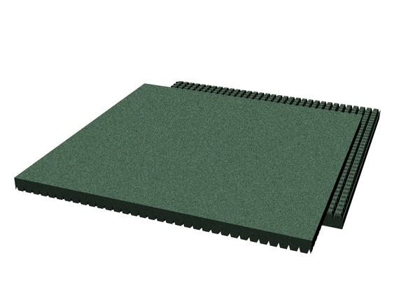 Rubber pavement 500x500x25 mm (raster 15 mm, green)