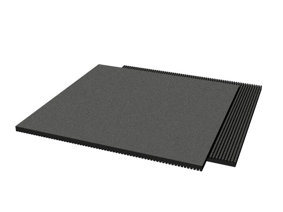Rubber pavement 1000x1000x30 mm (raster 15 mm, black)