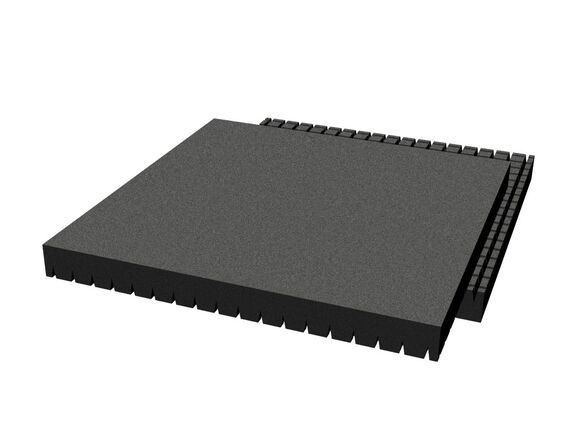 Rubber pavement 500x500x50 mm (raster 15 mm, black)