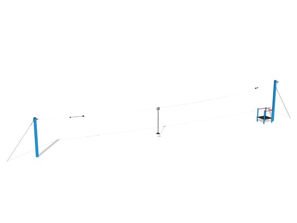 Single post cableway - Blue