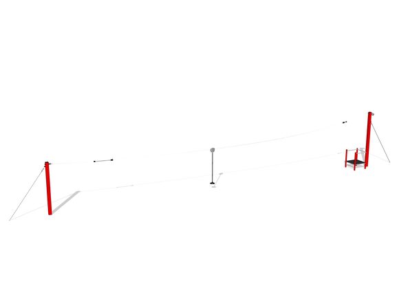 Single post cableway LD010KR - Red