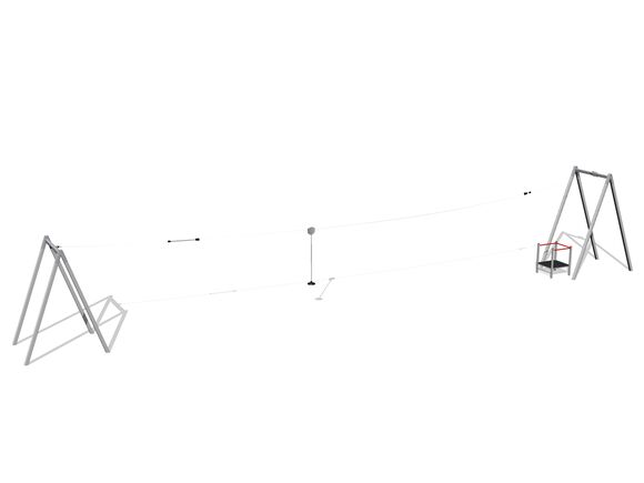 Twin post cableway with a ramp - galvanized