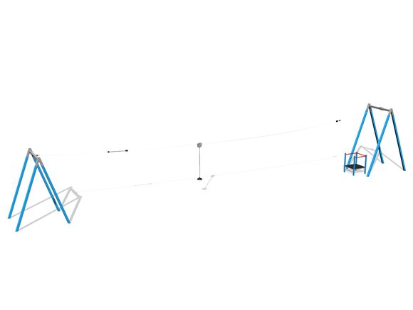 Twin post cableway with a ramp - Blue