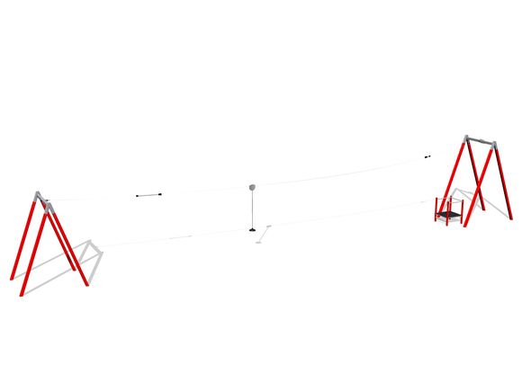 Twin post cableway with a ramp - Red