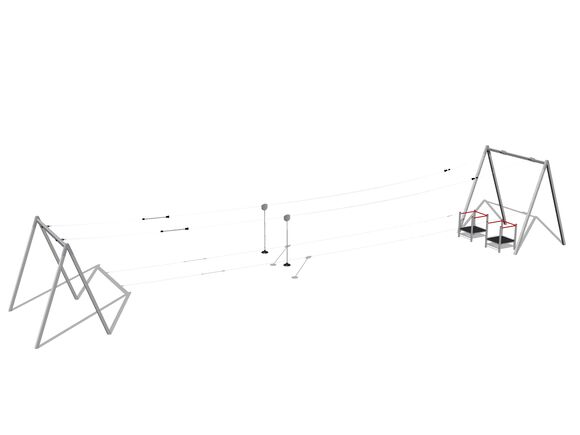 Twin post cableway with a ramp LD031K - galvanized