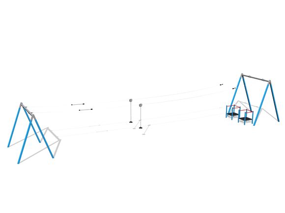 Twin post cableway with a ramp - Blue