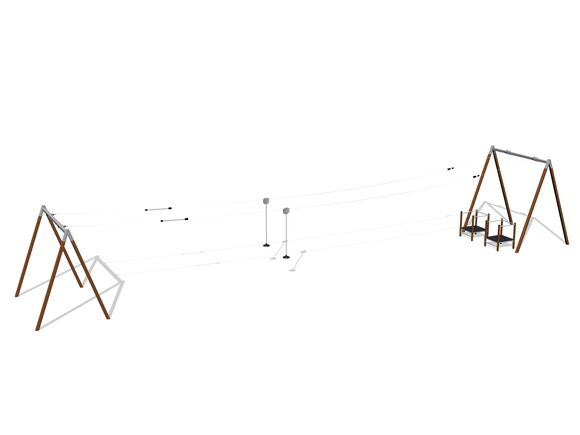 Twin post cableway with a ramp - Brown