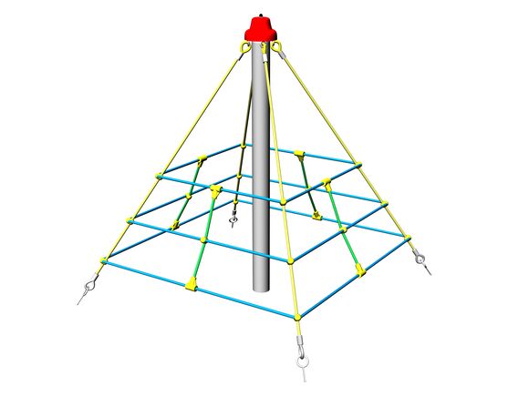 Rope pyramid PY420K (f.h. 1 m, with 4 tension locks)