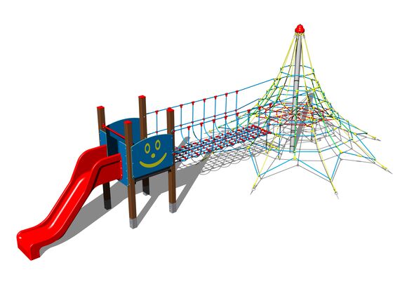 Rope pyramid with tower PY-831KW - brown