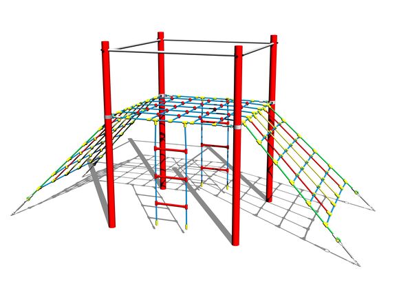 Double-sided rope ramp LP140KR - red (f.h. 1,5 m)