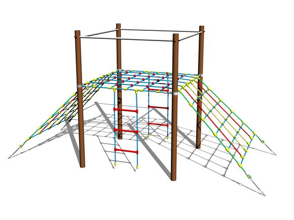 Double-sided rope ramp LP140KW - brown (f.h. 1,5 m)