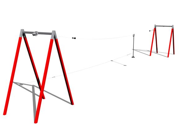 Twin post cableway LD020KR - Red