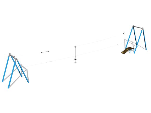 Twin post cableway with a ramp LD021KB - Blue
