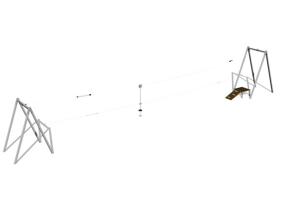 Twin post cableway with a ramp LD021K - galvanized