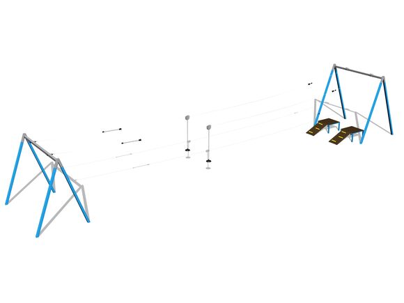 Twin post cableway with a ramp LD031KB - Blue