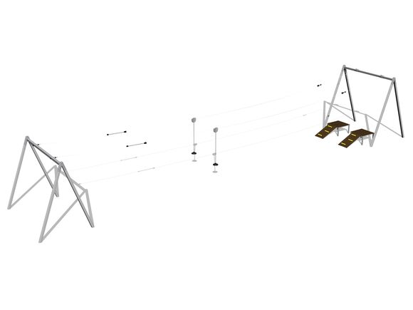 Twin post cableway with a ramp LD031K - galvanized