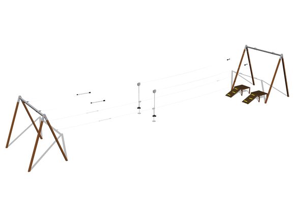 Twin post cableway with a ramp LD031KW - Brown
