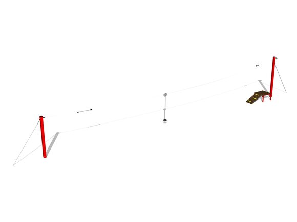 Single post cableway LD010KR - Red