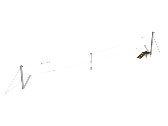 Single post cableway LD010K - galvanized