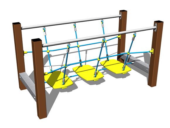 Rope bridge with steps LL103KW - brown