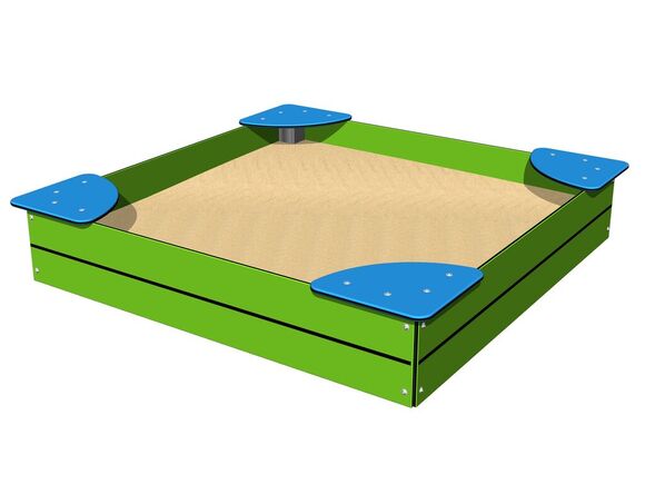 Sandpit with seats 1,5x1,5 m PIH1515LB