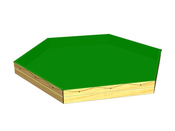Tarpaulin for covering hexagonal sandpit PZ600