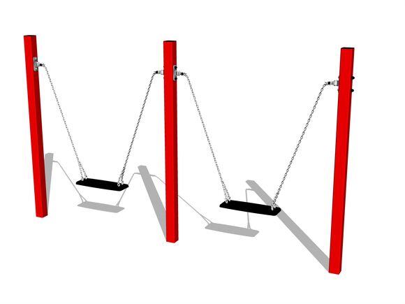 Twin chain swing - Red (f.h. 1,0 m)
