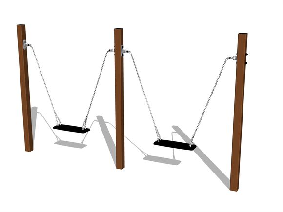 Twin chain swing - Brown (f.h. 1,0 m)