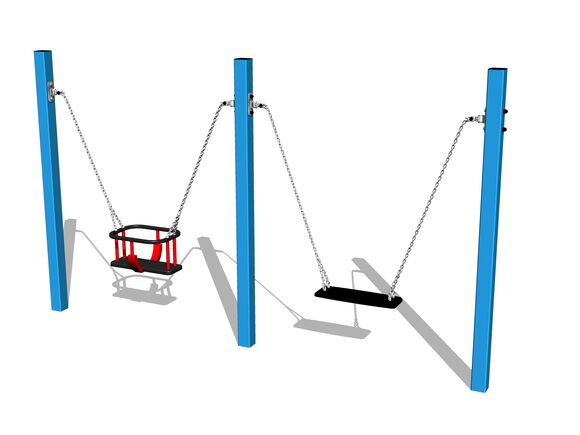 Twin chain swing - Blue (f.h. 1,0 m)