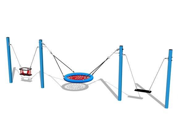 Triple chain swing - Blue (f.h. 1,0 m)