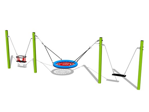Triple chain swing - lime (f.h. 1 m)
