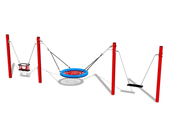 Triple chain swing - Red (f.h. 1,0 m)
