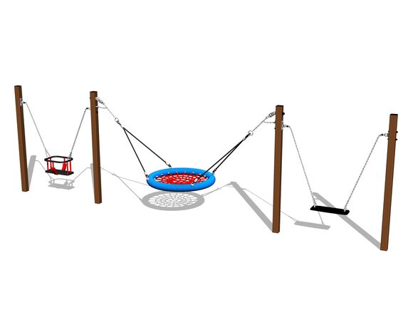 Triple chain swing - Brown (f.h. 1 m)