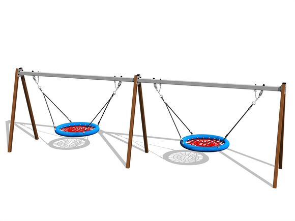 Twin chain swing - brown (f.h. 1,0 m)