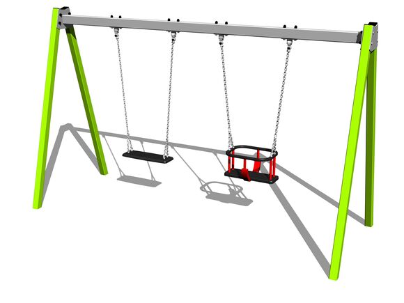 Twin chain swing - lime (f.h. 1,0 m)