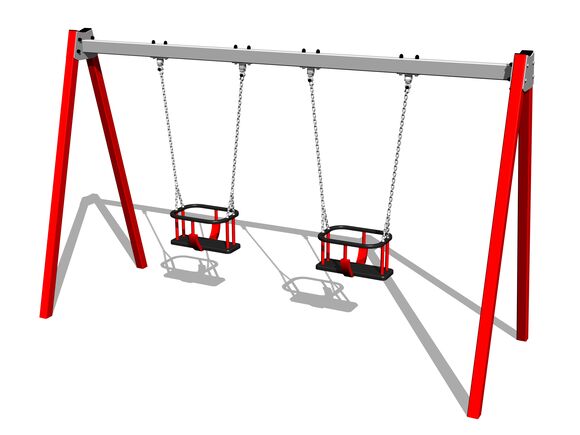 Twin chain swing RH6213KR - Red (f.h. 1,0 m)