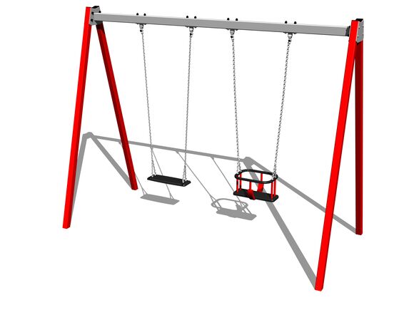 Twin chain swing RH6212KR - Red (f.h. 1,5 m)