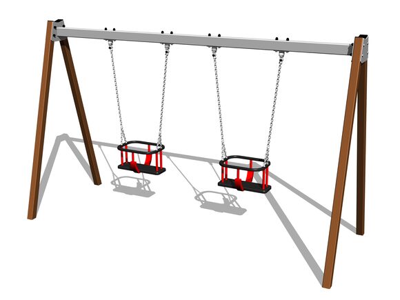 Twin chain swing RH6213KW - Brown (f.h. 1,0 m)
