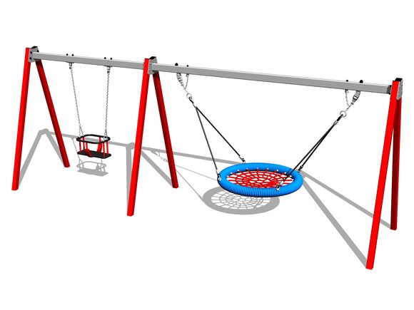 Twin chain swing RH6222KR - Red (f.h. 1 m)