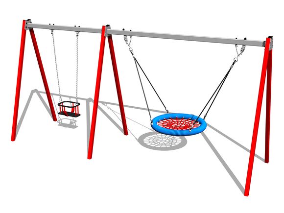 Twin chain swing RH6222KR - Red (f.h. 1,5 m)