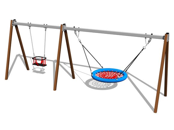 Twin chain swing RH6222KW - Brown (f.h. 1 m)
