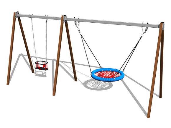 Twin chain swing RH6222KW - Brown (f.h. 1,5 m)