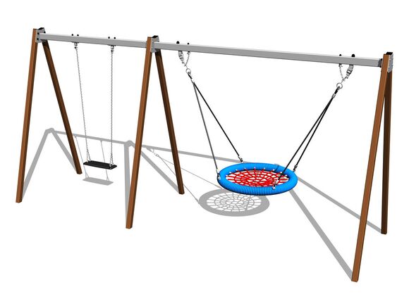 Twin chain swing RH6221KW - Brown (f.h. 1,5 m)