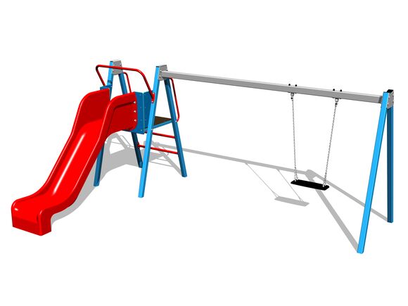 Chain swing with a slide RH6151KB - blue (f.h. 1 m)