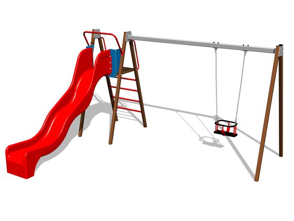 Chain swing with a slide RH6152KW - Brown (f.h. 1,5 m)