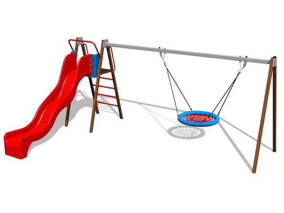 Chain Swing Nest with slide RH6180KW - Brown (1,5 m)