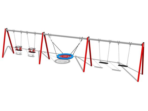Fivefold chain swing RH6521KR - Red (f.h. 1,0 m)